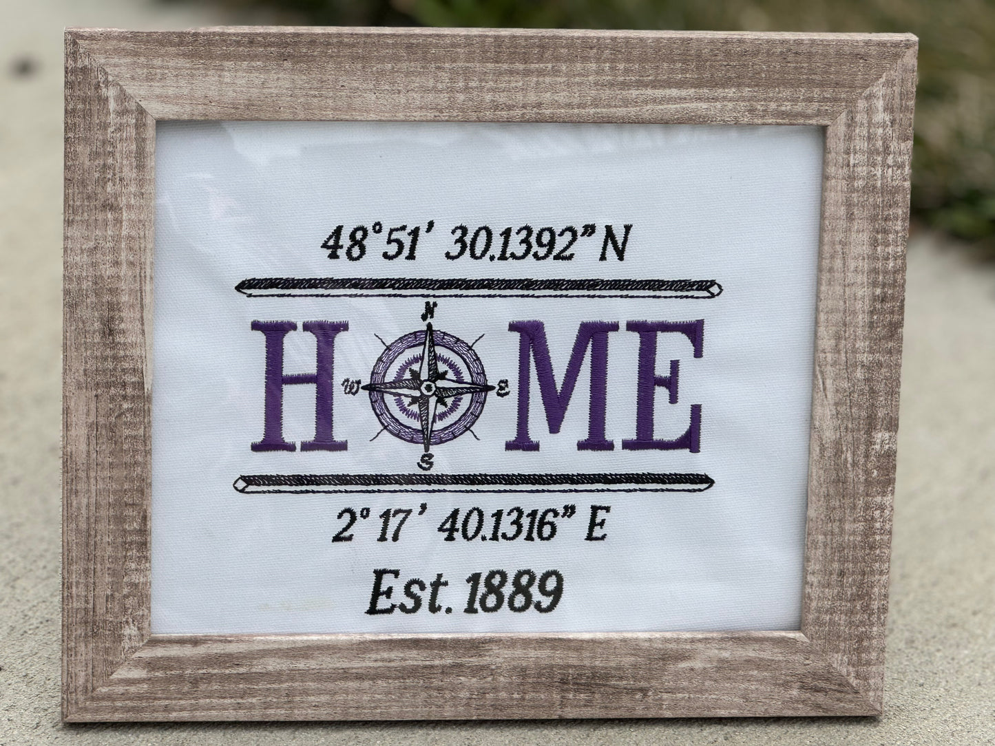 Embroidered Sign with your GPS coordinates