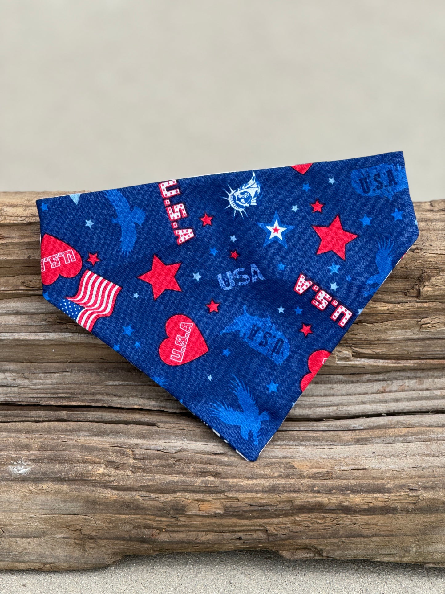 Fourth Of July Double Sided Dog Bandana