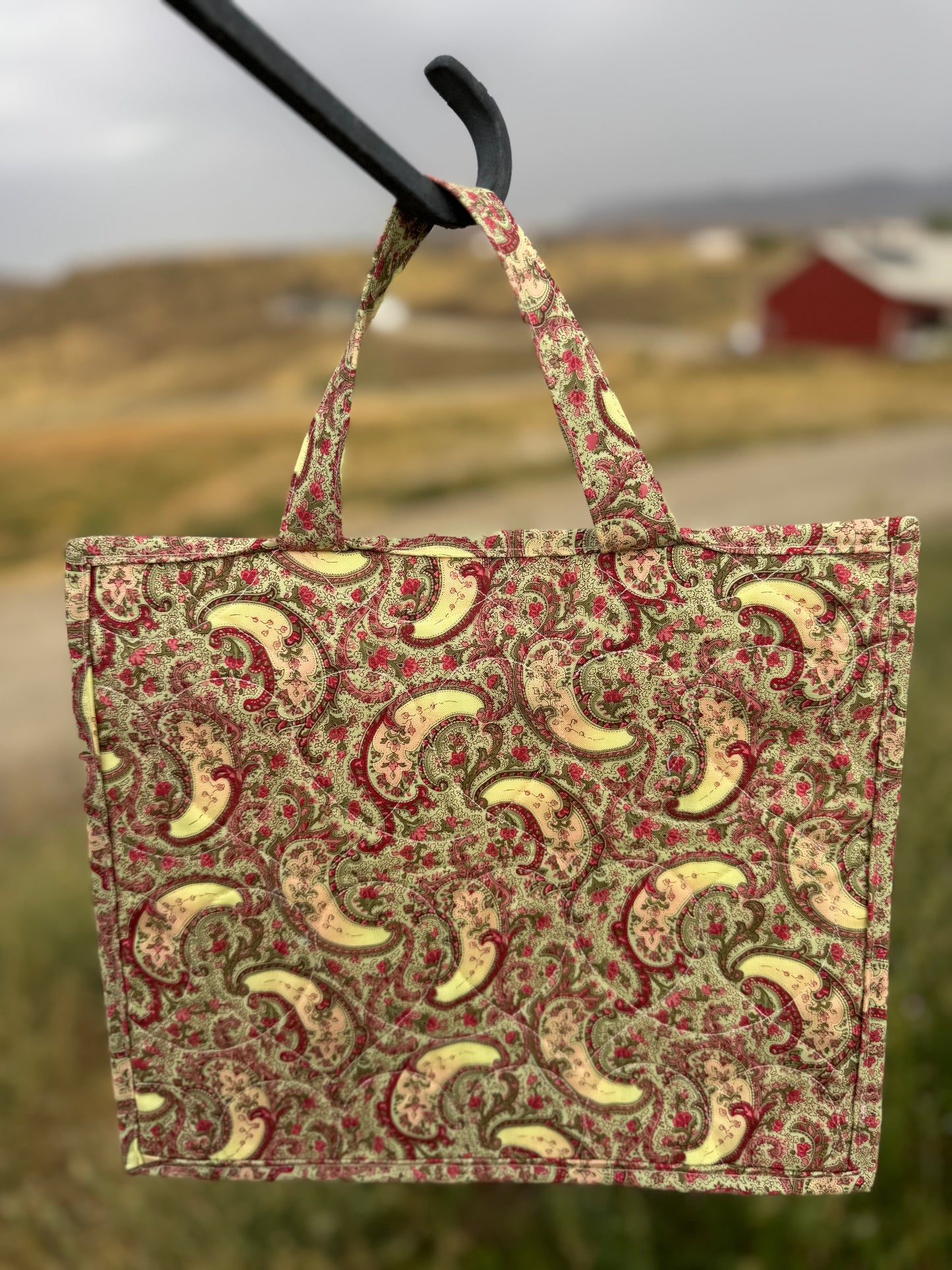 Multi-use Project Bag with Vinyl Front - Paisley and Roses