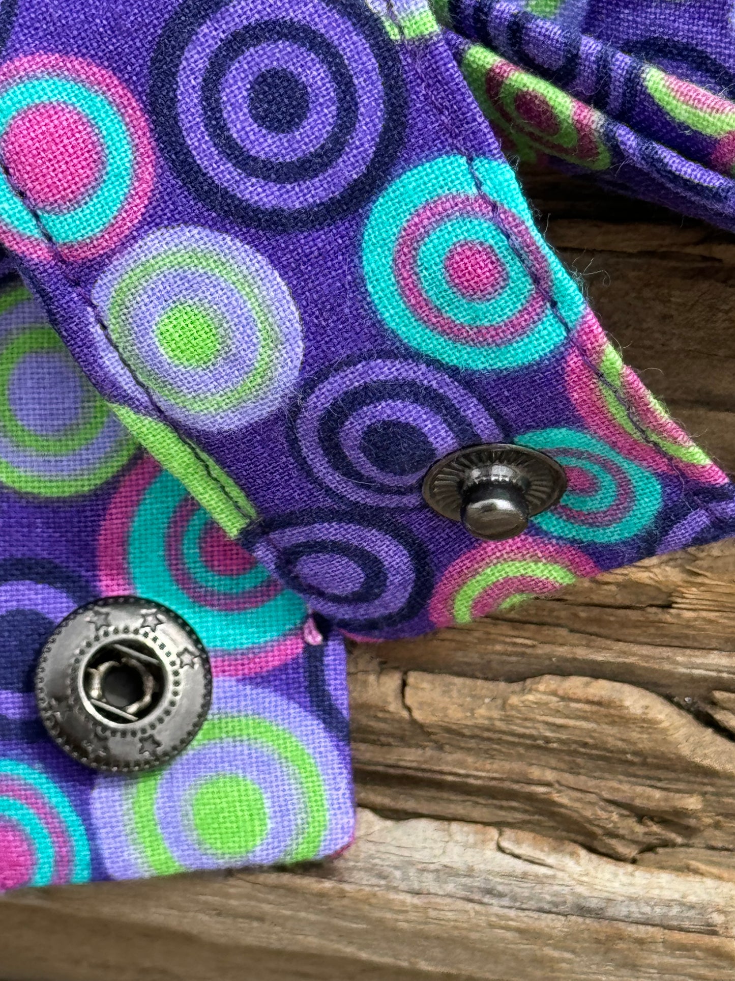 Purple Circles Dog Bow