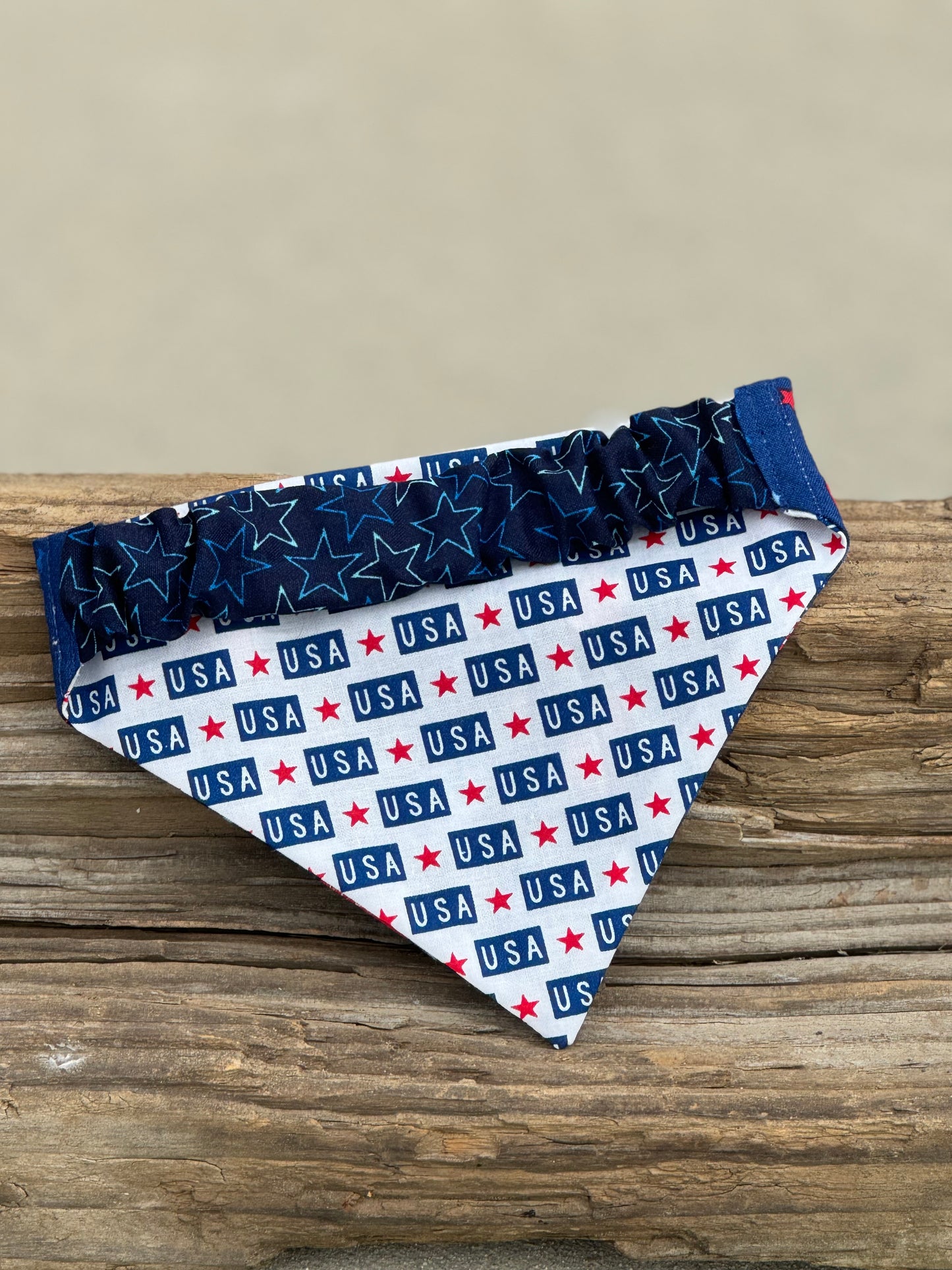 Fourth Of July Double Sided Dog Bandana