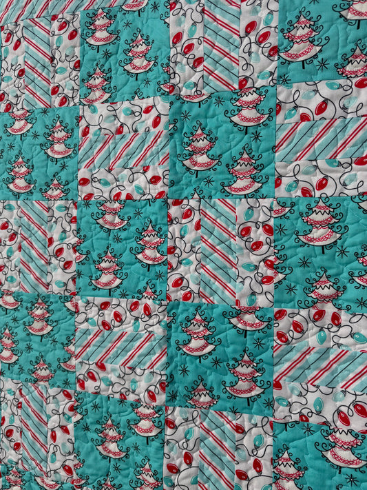 Christmas Lights and Trees Quilt