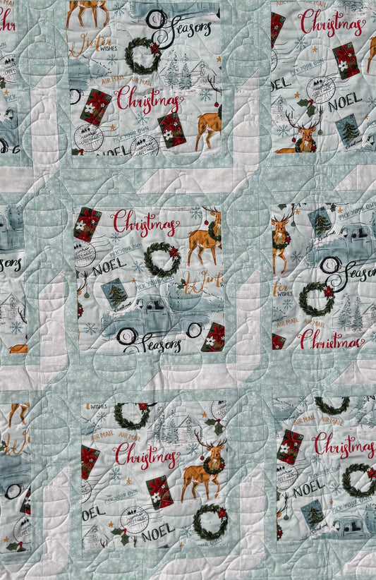 Blue and White Christmas quilt