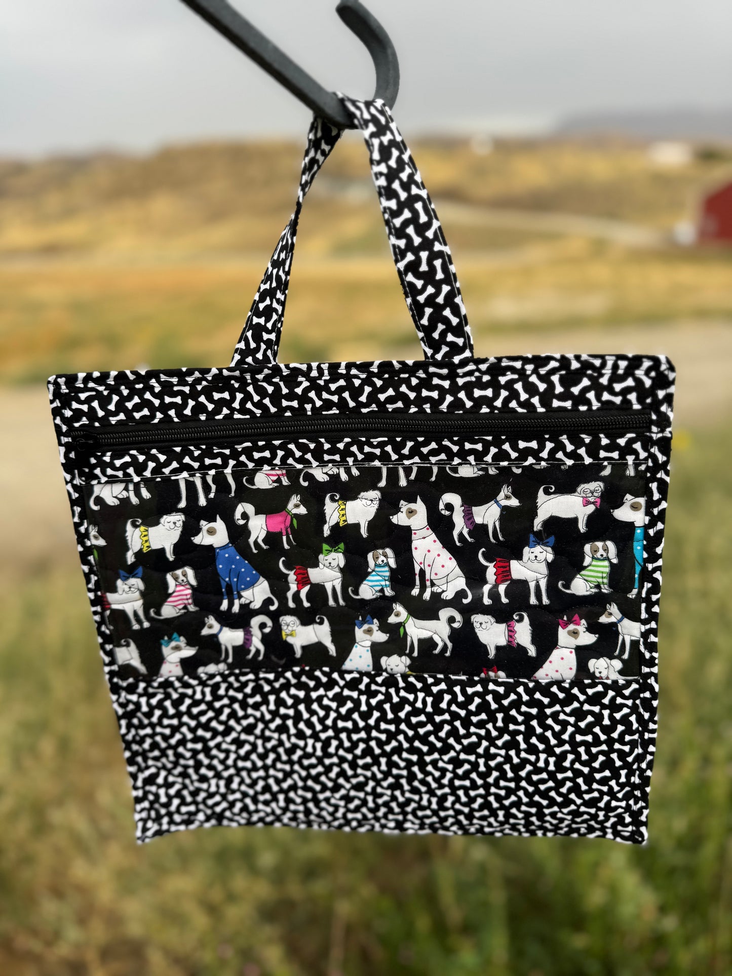 Multi-use Project Bag with Vinyl Front - Give a Dog a Bone
